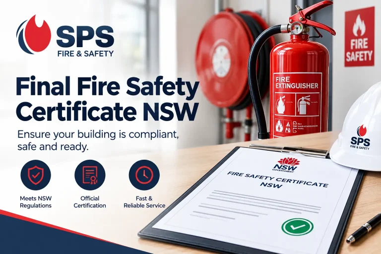 Final Fire Safety Certificate NSW documentation with essential fire safety measures checklist